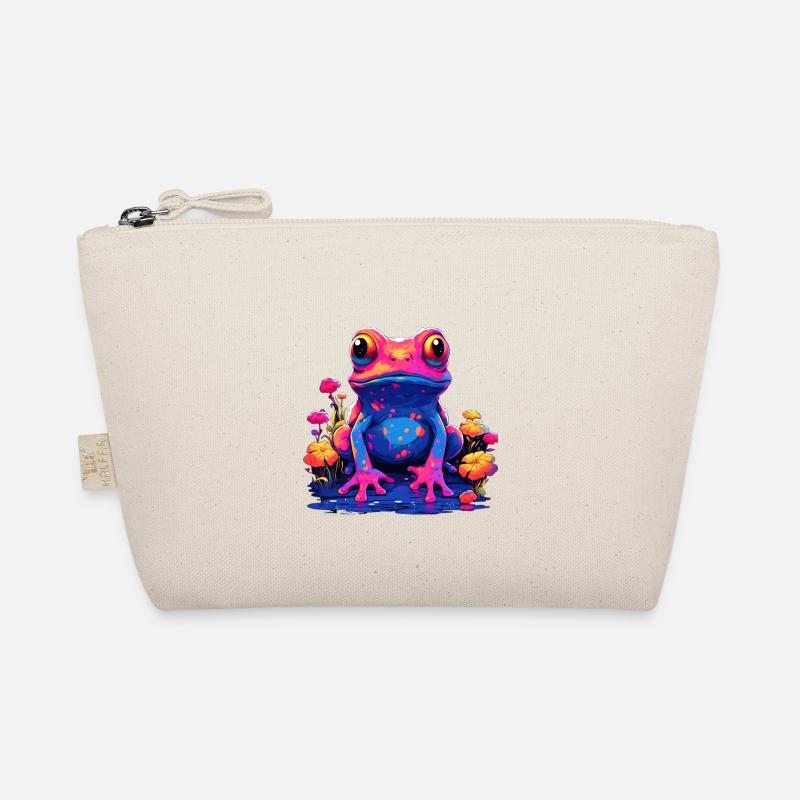 Frosch bunt farbig Tier Ampibie Lurch Teich - Bio-Täschchen - Natur