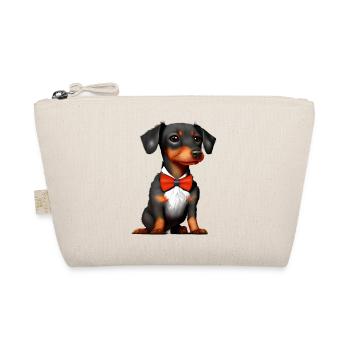 Hund Dachshund Hunde mit Anzug Dackelwelpe - Bio-Täschchen - Natur - Vorne