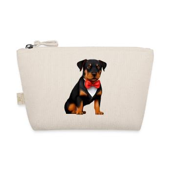Rottweiler with bow tie dog dog suit puppy - Organic Pouch - nature - Front