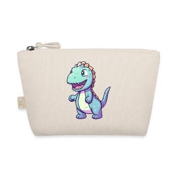 Niedlicher Dino | Dinosaurier | Blauer Dino blau - Bio-Täschchen - Natur - Vorne