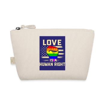 LOVE IS A HUMAN RIGHT PRIDE LOVE LGBTQ+ - Organic Pouch - nature - Front