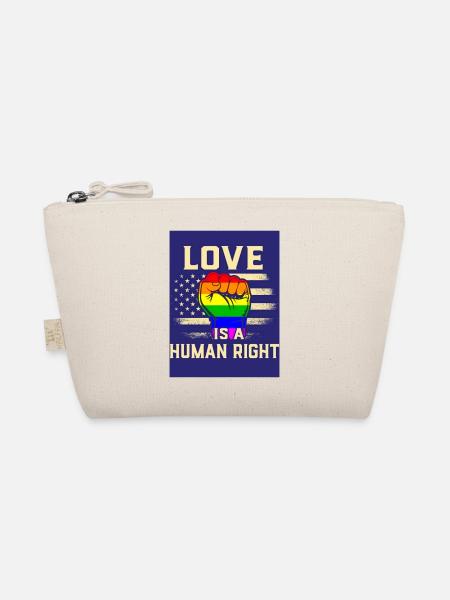 L’AMOUR EST UN DROIT HUMAIN FIERTÉ AMOUR LGBTQ+ - Trousse biologique - nature - Devant