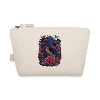 Roter Drache mit roten Rosen Drachen - Bio-Täschchen - Natur - Vorne