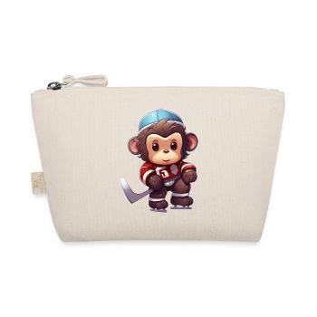 Singe jouant au hockey sur glace, design animal sportif - Trousse biologique - nature - Devant