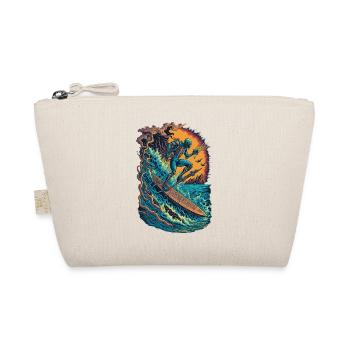 Skeleton Surfer Skull Surfing Comic Style Funny - Organic Pouch - nature - Front