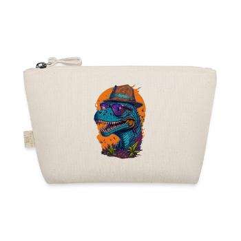Dinosaur with hat and glasses Funny Fashionable - Organic Pouch - nature - Front