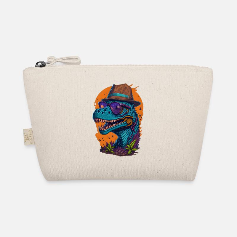 Dinosaur with hat and glasses Funny Fashionable Organic Pouch