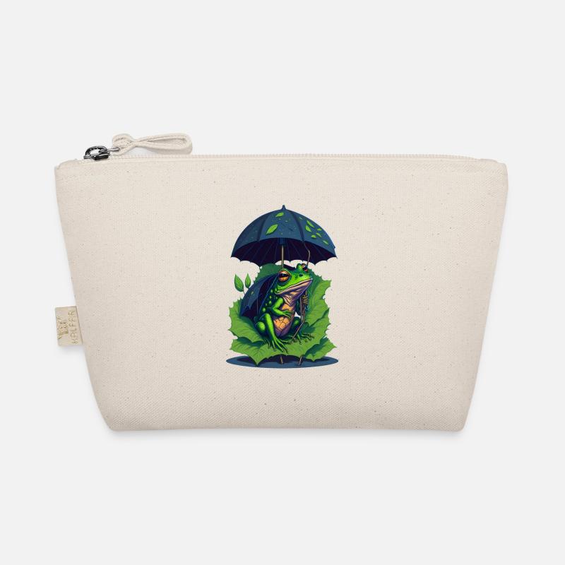 Frog with Umbrella Cute Frogs Cool Organic Pouch