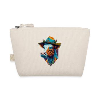 Colorful cow with hat Funny cows Farmer Farmer - Organic Pouch - nature - Front