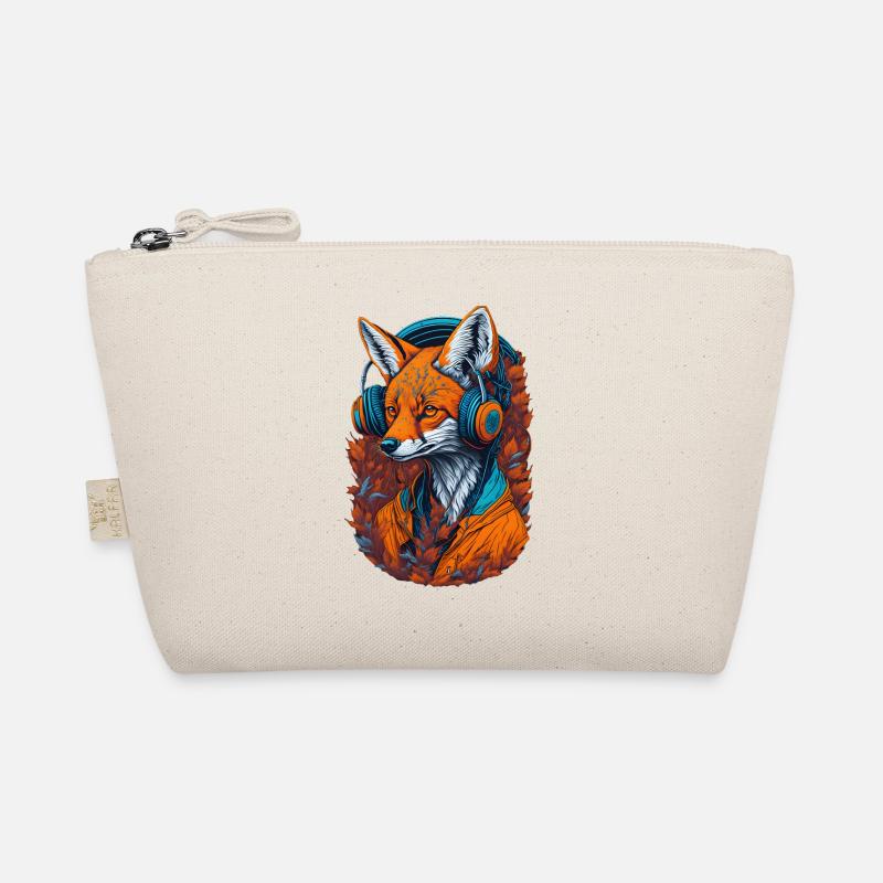 Fox with headphones Foxes Lovers Animals Organic Pouch