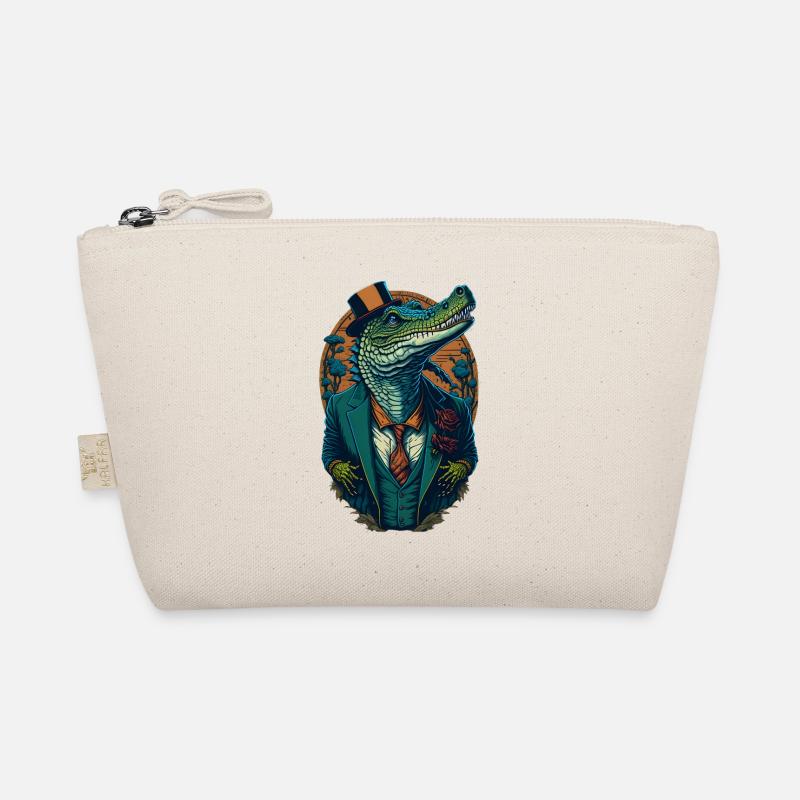 Crocodile with hat and suit Lustic Comic Style Organic Pouch