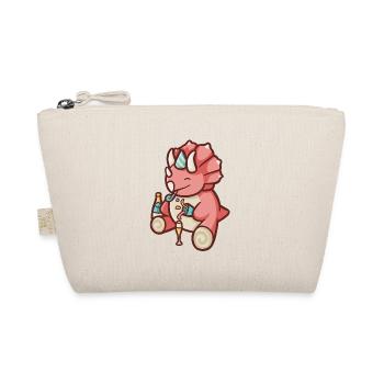 hugadino party dino, cute dinosaur - Organic Pouch - nature - Front