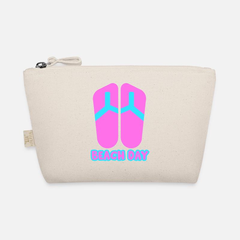 Beach Day Flip Flop in rosa/blau - Bio-Täschchen - Natur