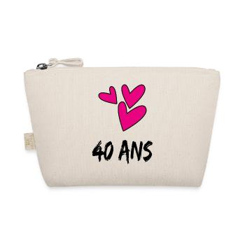 40. 40 ANS. 40e ANNIVERSAIRE. ANNIVERSAIRE 40 ANS. - Trousse biologique - nature - Devant