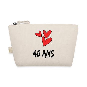 40. 40 ANS. 40e ANNIVERSAIRE. ANNIVERSAIRE 40 ANS. - Trousse biologique - nature - Devant