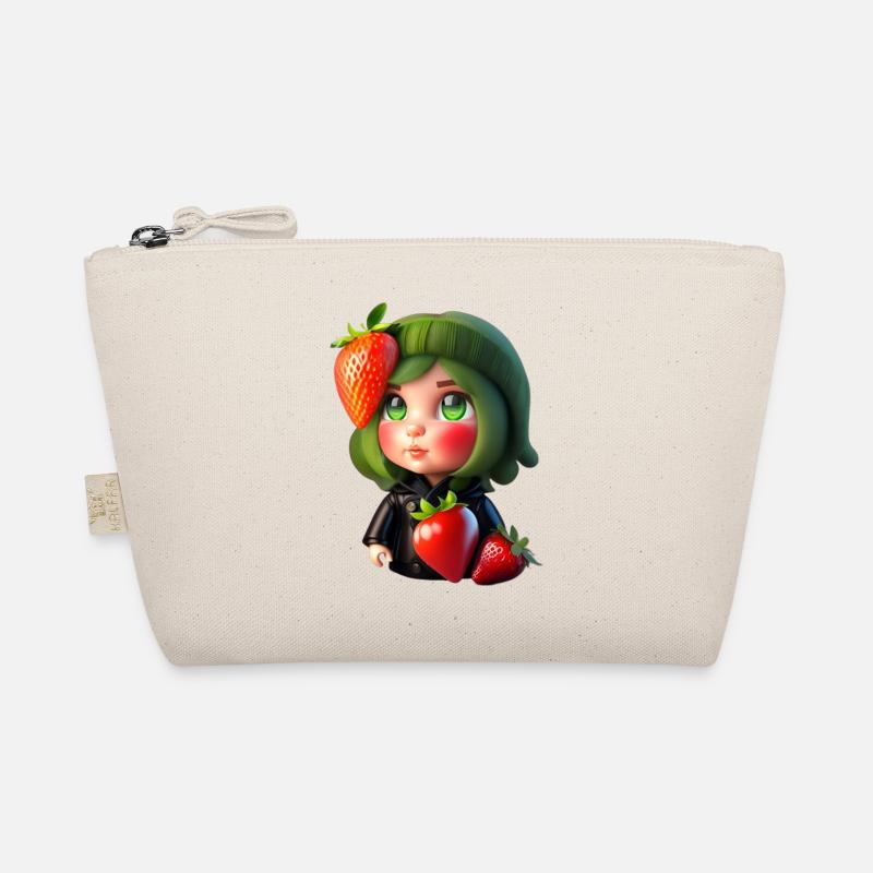 Puppe mit Erdbeeren Bio-Täschchen