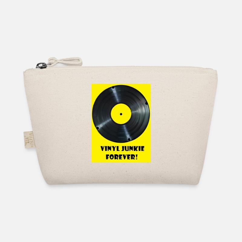 Vinyl Junkie forever - gelb - Bio-Täschchen - Natur