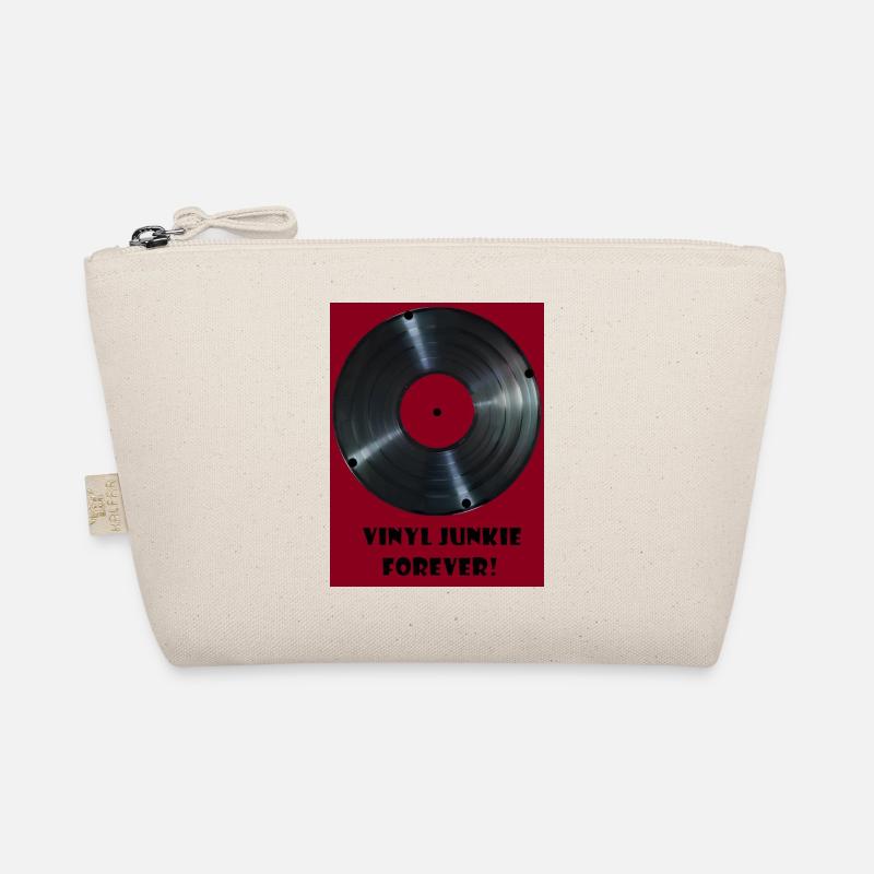 Vinyl Junkie forever - rot - Bio-Täschchen - Natur