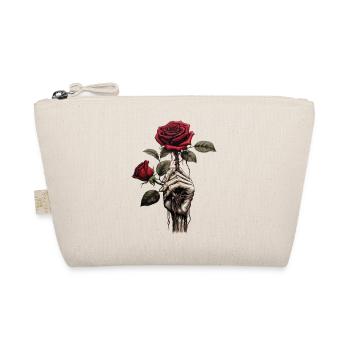Skeleton Rose Hand - Organic Pouch - nature - Front