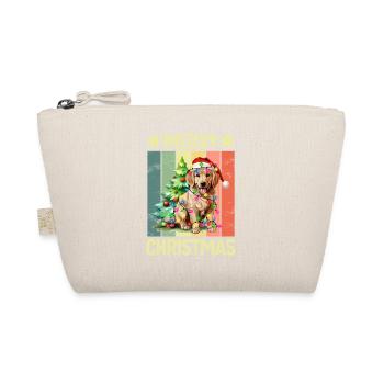 Frohe Weihnachten Hund Golden Retriever - Bio-Täschchen - Natur - Vorne