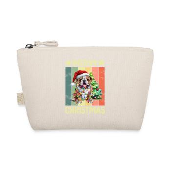 Dog English Bulldog Christmas - Organic Pouch - nature - Front