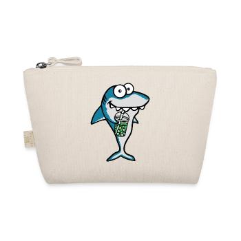 Cool Bubble Boba Tea Drink Funny Comic Shark - Trousse biologique - nature - Devant