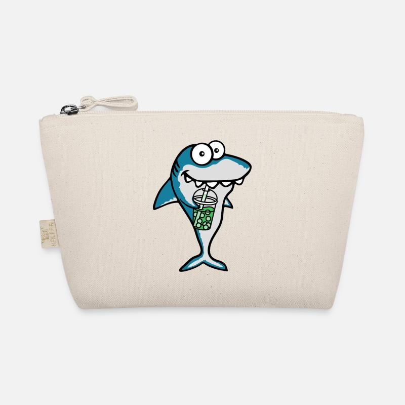 Cool Bubble Boba Tea Drink Funny Comic Shark Trousse biologique
