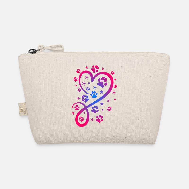 Herz mit Pfötchen und Sternen Bio-Täschchen