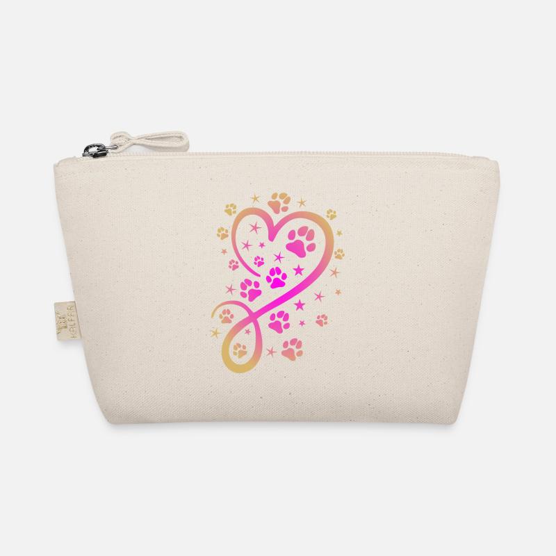 Herz mit Pfötchen und Sternen Bio-Täschchen