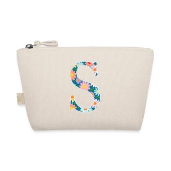 Customizable Monogram S Floral Pattern - Organic Pouch - nature - Front