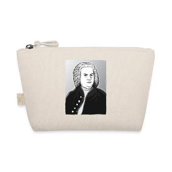 Johann Sebastian Bach in schwarz weiß und silber - Bio-Täschchen - Natur - Vorne