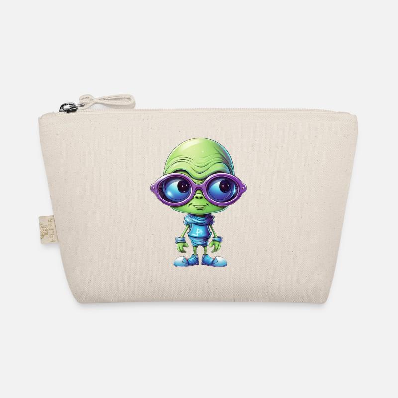 Nerdy alien with glasses Organic Pouch