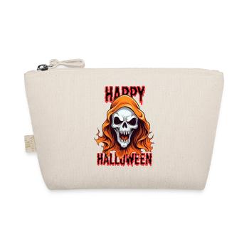 Skeleton with Halloween motif in orange - Organic Pouch - nature - Front
