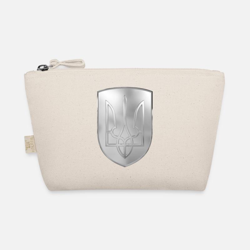 Ukraine Wappen Dreizack Gerfalke Trident Chromlook - Bio-Täschchen - Natur