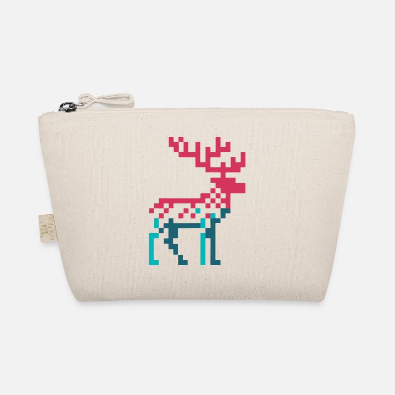 PixelDasher: Retro Reindeer Design Organic Pouch