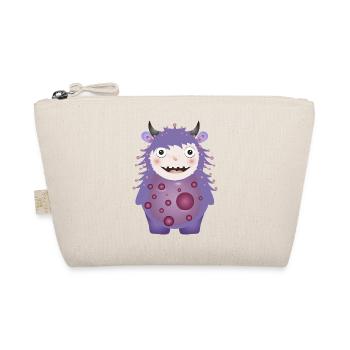 cute purple monster with horns - Organic Pouch - nature - Front