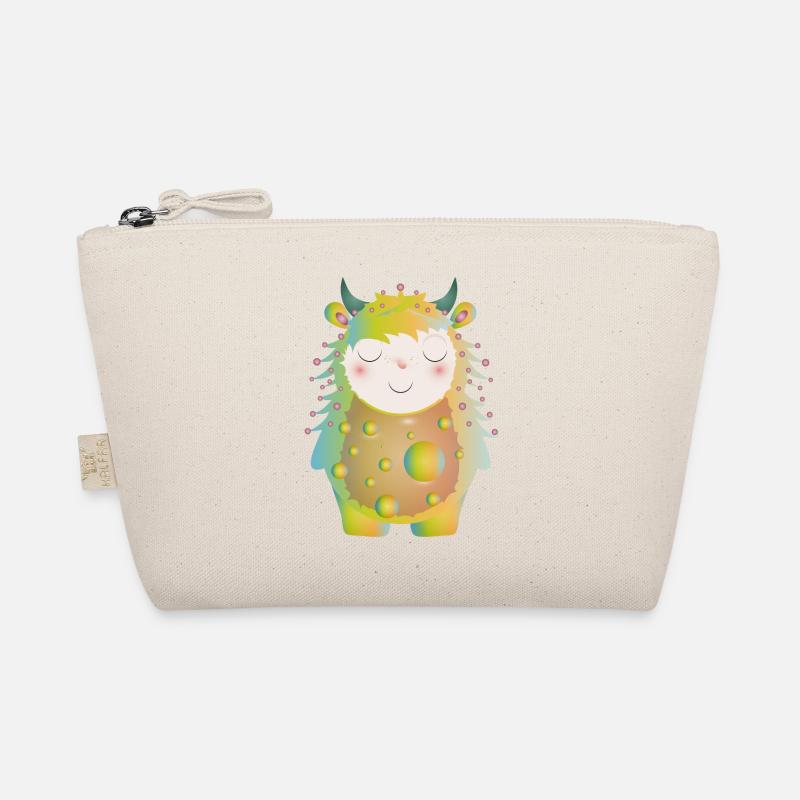 cute pastel monster with horns Organic Pouch