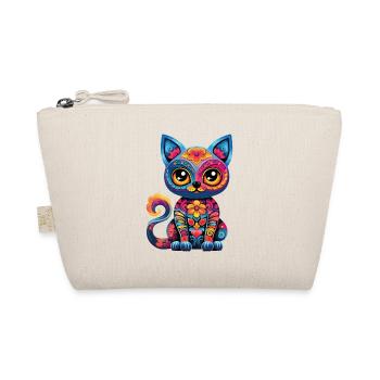 Dia De Los Muertos Katze Meowtos Bunt Blumen - Bio-Täschchen - Natur - Vorne