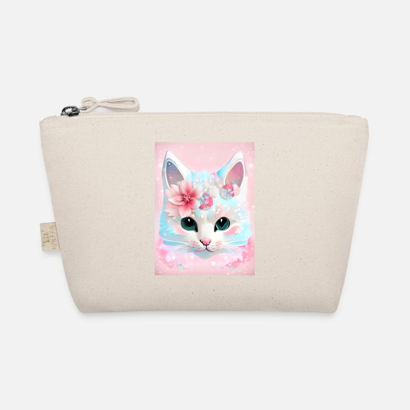 White cat - Organic Pouch - nature