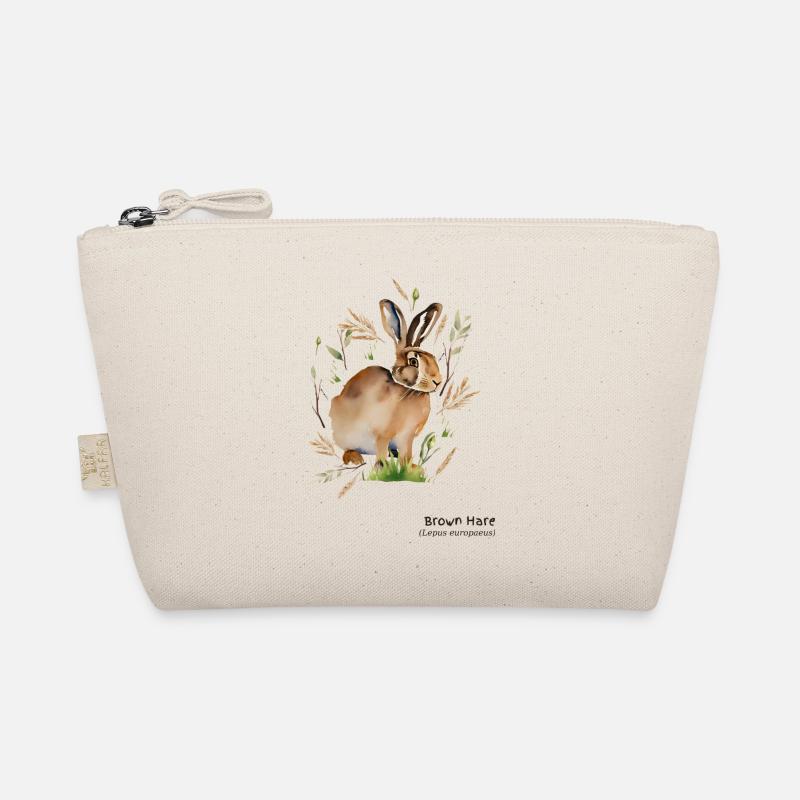 Brown Hare with name in dark text Organic Pouch