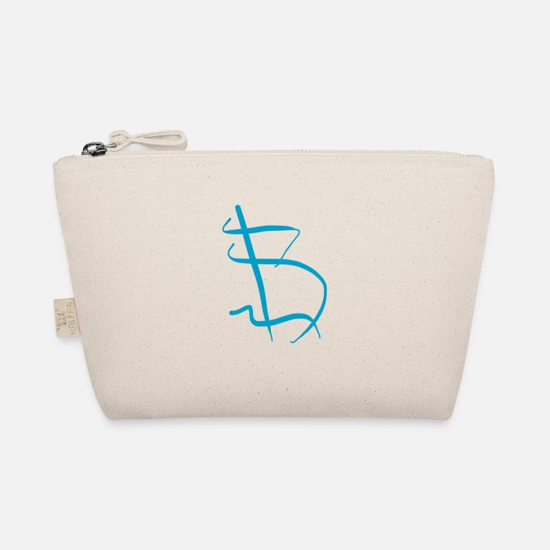 Blue B on Black T-Shirt Organic Pouch