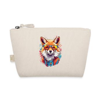 Cool Colourful Fox in Glasses - Organic Pouch - nature - Front