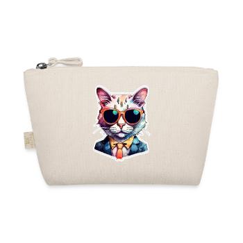 Cat Bezel - Cute Watercolor - Organic Pouch - nature - Front