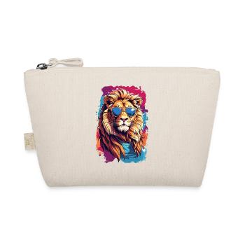 Cool Colourful Lion in Sunglasses - Organic Pouch - nature - Front