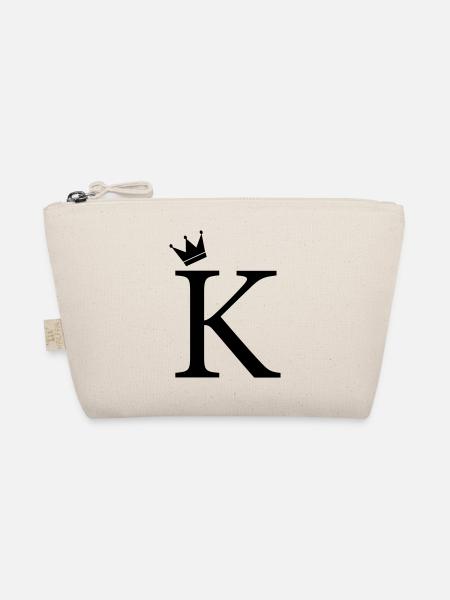K-Monogramm-Krone - Bio-Täschchen - Natur