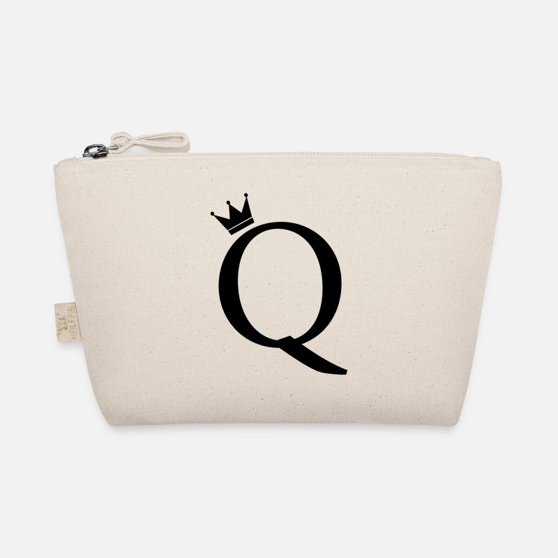 Q Monogram Crown - Organic Pouch - nature