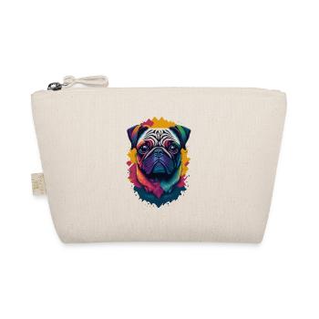 Mops Hund Farbexplosion Hunde Illustration - Bio-Täschchen - Natur - Vorne