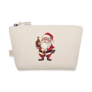 Weihnachtsmann Flasche Rum Alkohol Schnaps Prost - Bio-Täschchen - Natur - Vorne