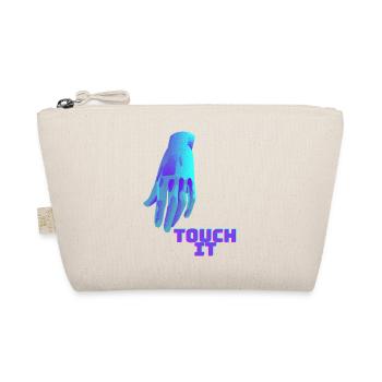 Touch It - blaue Hand - Bio-Täschchen - Natur - Vorne