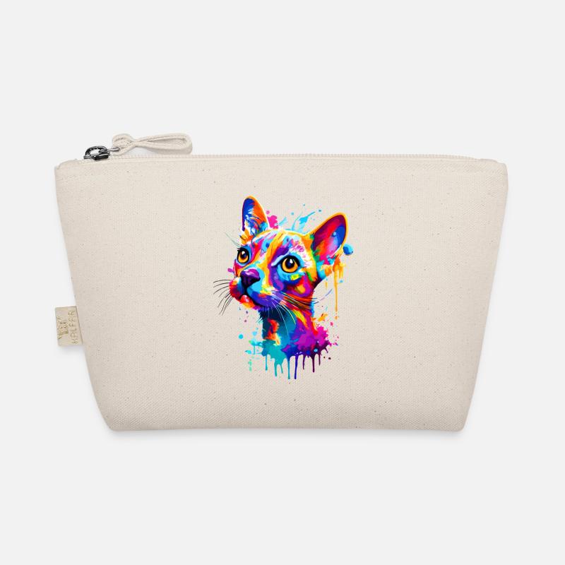 Katze Farbenfroh - Bunte Katze - Sphynx Katze Bio-Täschchen